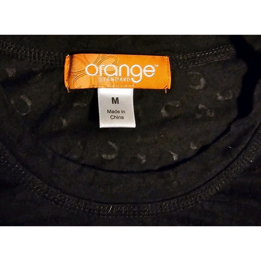 Women's Black Floral Leopard Print Underscrub Tee by Orange Standard Size Medium - Picture 2 of 5